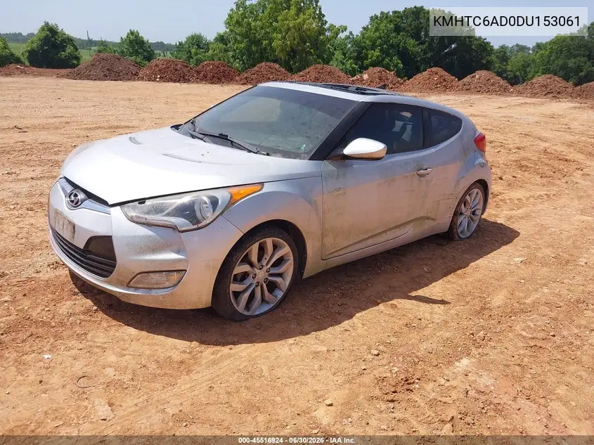 2013 Hyundai Veloster Base W/Black VIN: KMHTC6AD0DU153061 Lot: 45516924