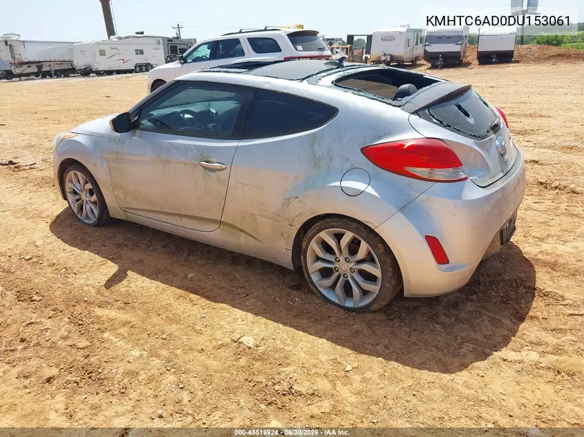 2013 Hyundai Veloster Base W/Black VIN: KMHTC6AD0DU153061 Lot: 45516924