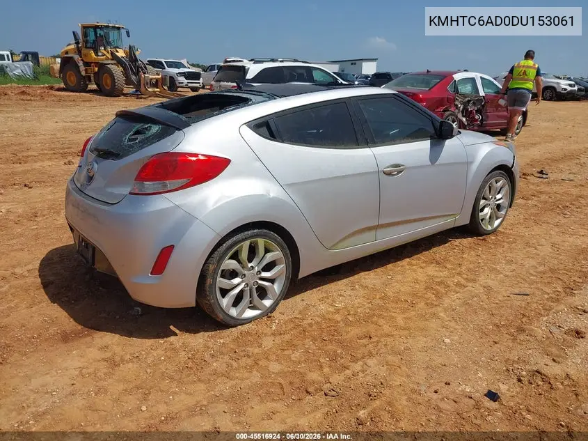 2013 Hyundai Veloster Base W/Black VIN: KMHTC6AD0DU153061 Lot: 45516924
