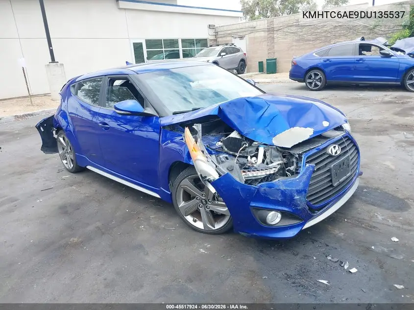 2013 Hyundai Veloster Turbo W/Black VIN: KMHTC6AE9DU135537 Lot: 45517924