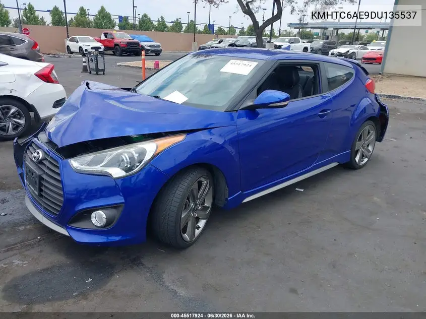 2013 Hyundai Veloster Turbo W/Black VIN: KMHTC6AE9DU135537 Lot: 45517924