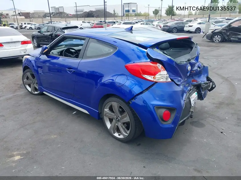 2013 Hyundai Veloster Turbo W/Black VIN: KMHTC6AE9DU135537 Lot: 45517924