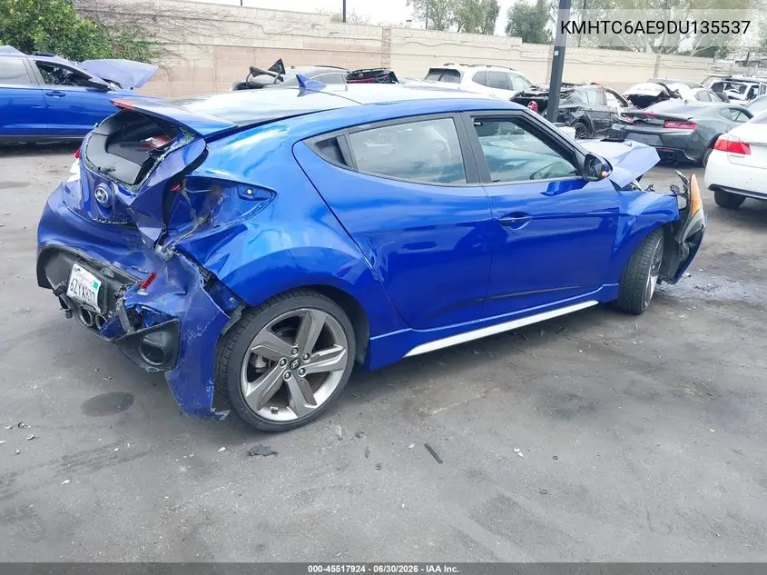 2013 Hyundai Veloster Turbo W/Black VIN: KMHTC6AE9DU135537 Lot: 45517924