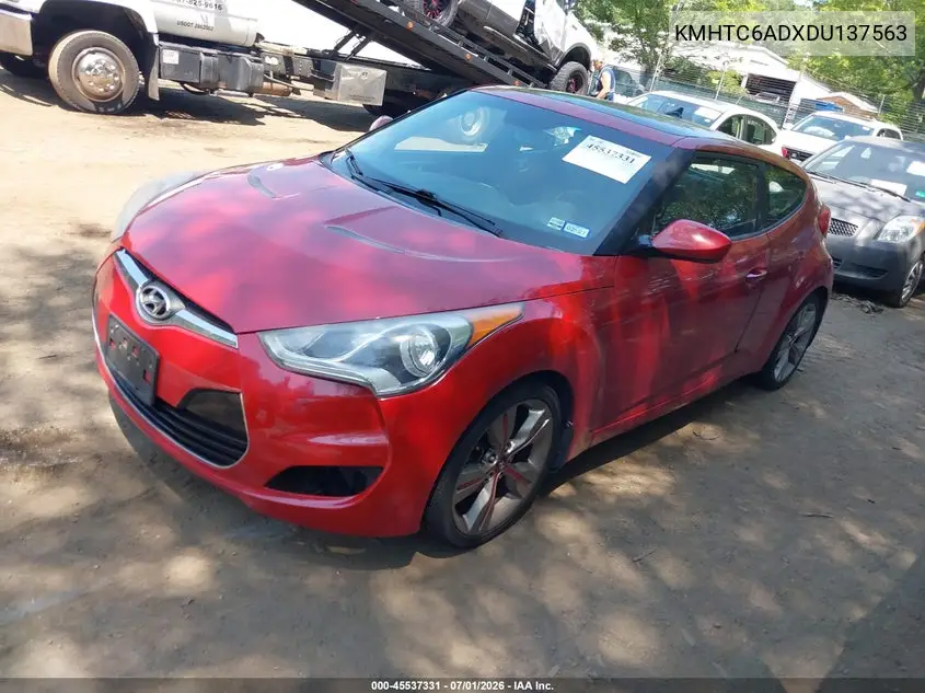 2013 Hyundai Veloster Base W/Black VIN: KMHTC6ADXDU137563 Lot: 45537331