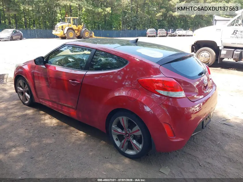2013 Hyundai Veloster Base W/Black VIN: KMHTC6ADXDU137563 Lot: 45537331