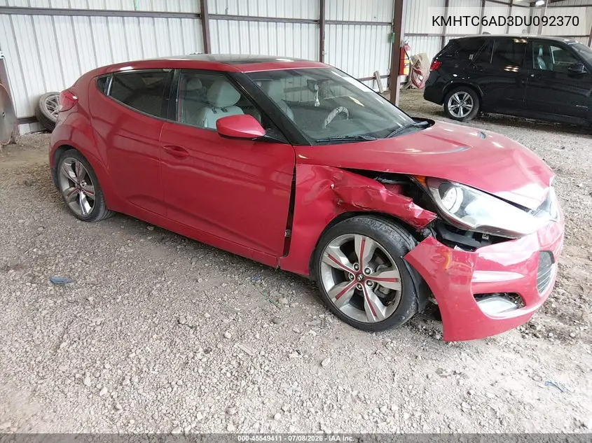 2013 Hyundai Veloster Base W/Gray VIN: KMHTC6AD3DU092370 Lot: 45549411