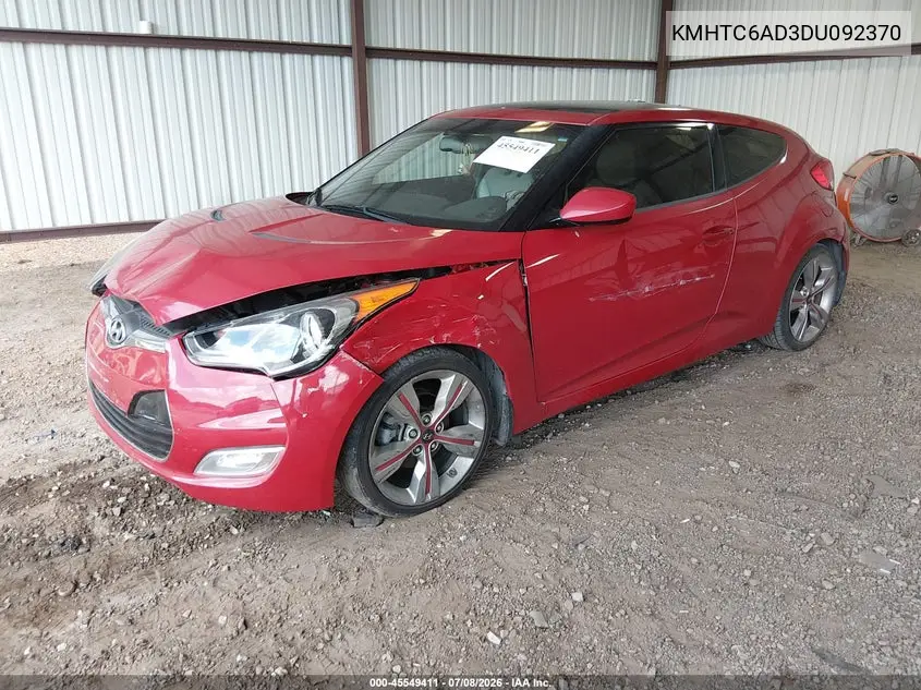 2013 Hyundai Veloster Base W/Gray VIN: KMHTC6AD3DU092370 Lot: 45549411