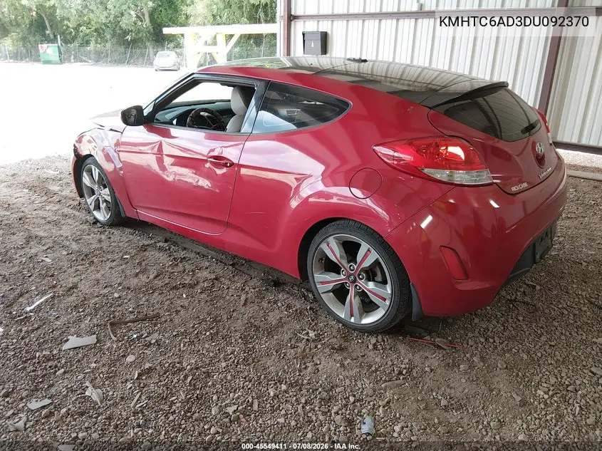 2013 Hyundai Veloster Base W/Gray VIN: KMHTC6AD3DU092370 Lot: 45549411