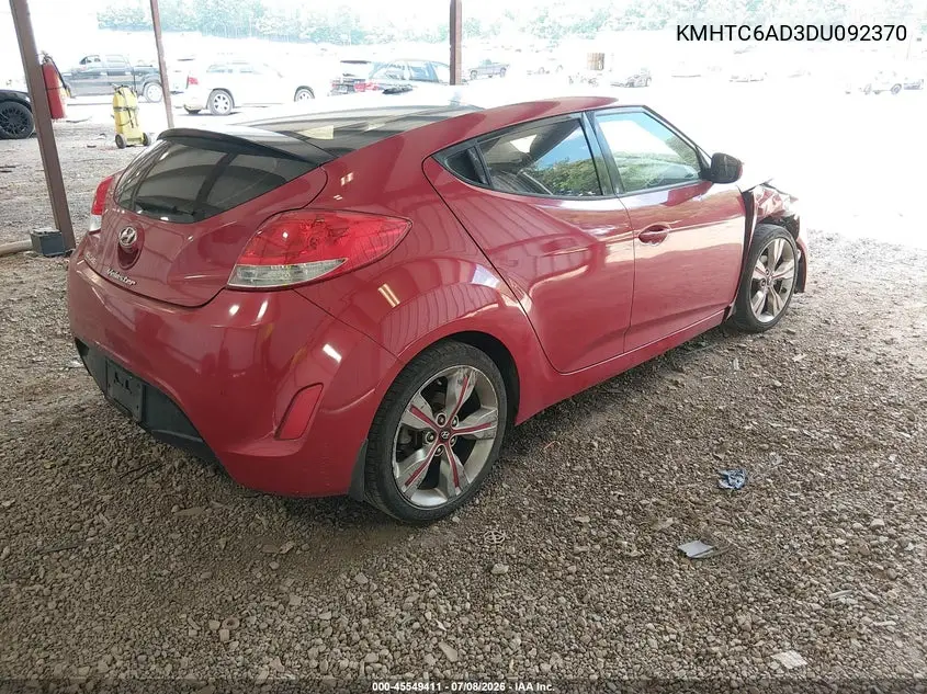 2013 Hyundai Veloster Base W/Gray VIN: KMHTC6AD3DU092370 Lot: 45549411