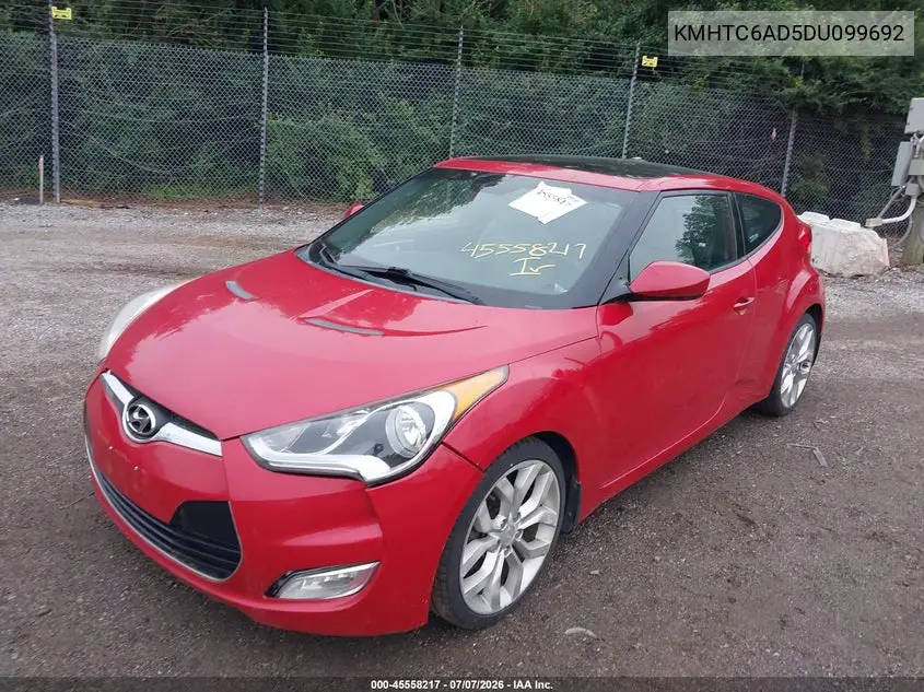 2013 Hyundai Veloster Base W/Gray VIN: KMHTC6AD5DU099692 Lot: 45558217