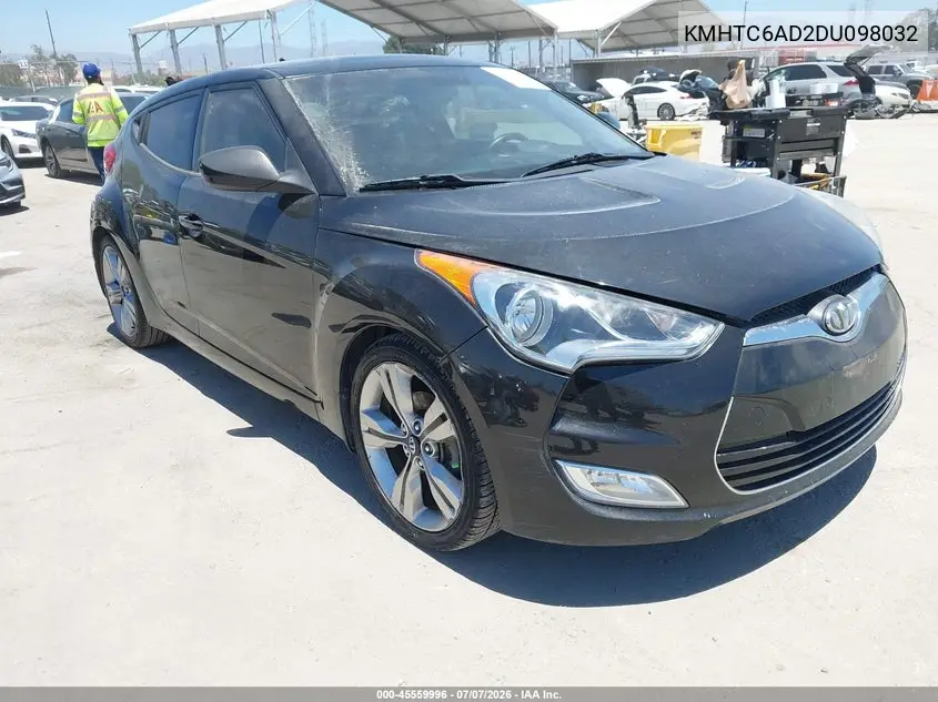 2013 Hyundai Veloster Base W/Gray VIN: KMHTC6AD2DU098032 Lot: 45559996