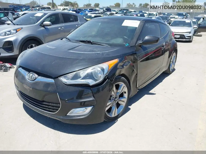 2013 Hyundai Veloster Base W/Gray VIN: KMHTC6AD2DU098032 Lot: 45559996