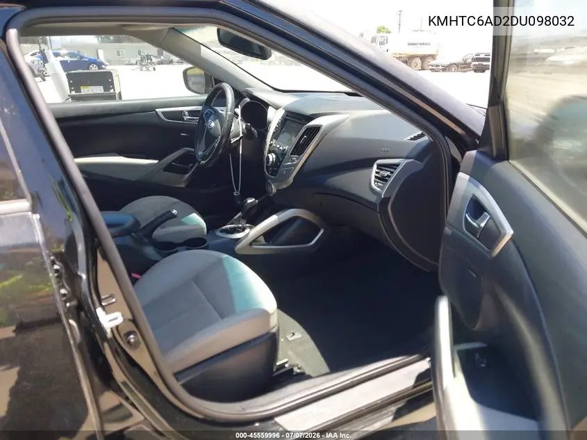2013 Hyundai Veloster Base W/Gray VIN: KMHTC6AD2DU098032 Lot: 45559996