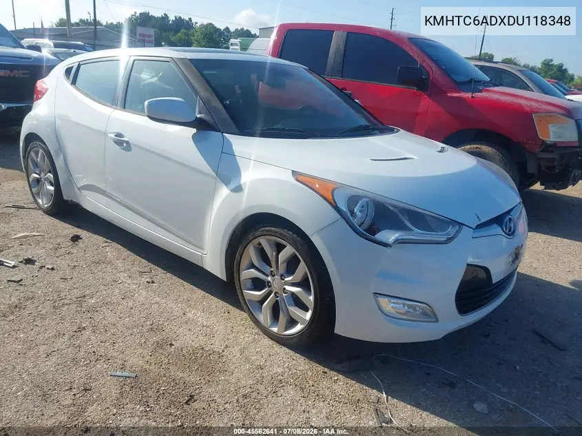 2013 Hyundai Veloster Base W/Black VIN: KMHTC6ADXDU118348 Lot: 45562641