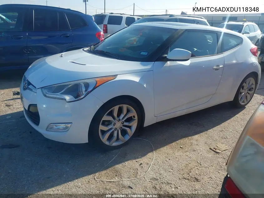 2013 Hyundai Veloster Base W/Black VIN: KMHTC6ADXDU118348 Lot: 45562641