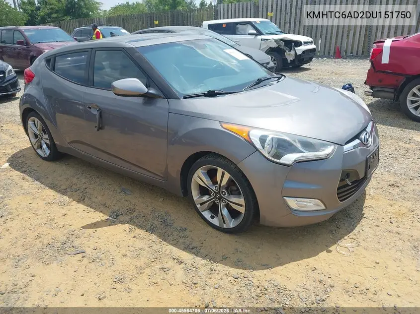 2013 Hyundai Veloster Base W/Black VIN: KMHTC6AD2DU151750 Lot: 45564706