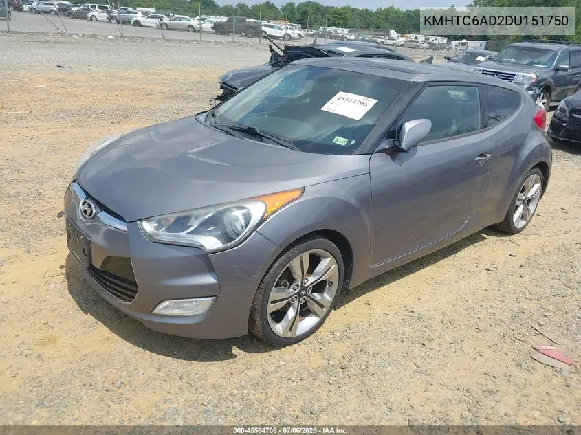 2013 Hyundai Veloster Base W/Black VIN: KMHTC6AD2DU151750 Lot: 45564706