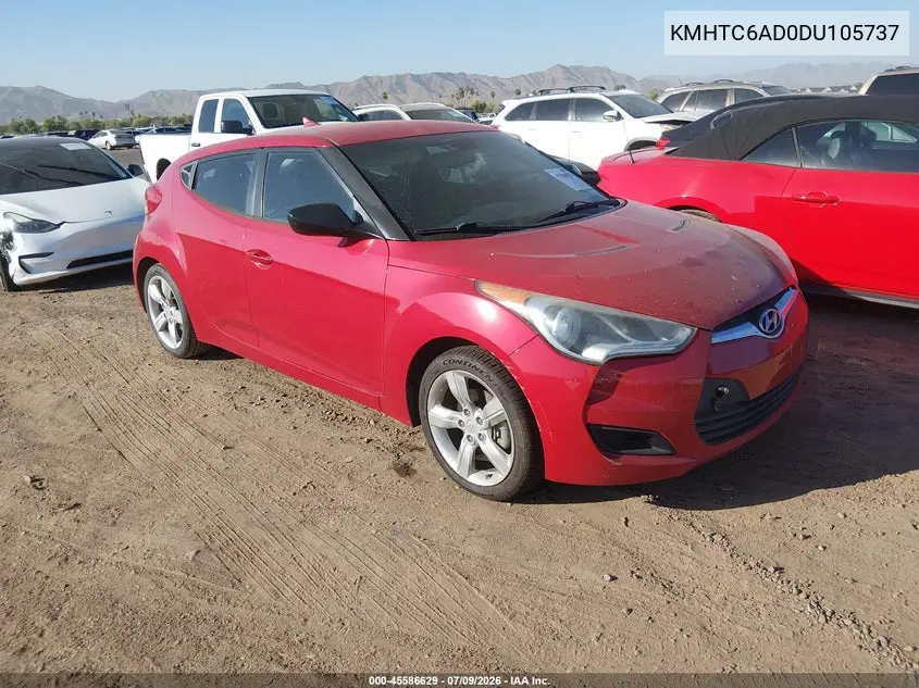 2013 Hyundai Veloster Base W/Black VIN: KMHTC6AD0DU105737 Lot: 45586629
