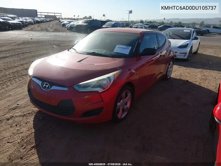 2013 Hyundai Veloster Base W/Black VIN: KMHTC6AD0DU105737 Lot: 45586629