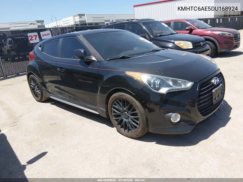 2013 Hyundai Veloster Turbo W/Black VIN: KMHTC6AE5DU168924 Lot: 45599842