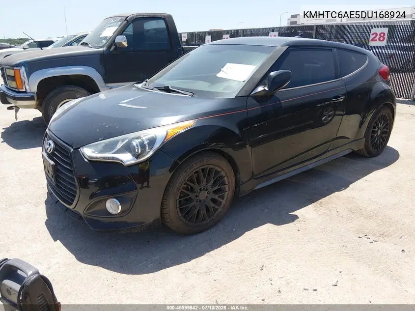 2013 Hyundai Veloster Turbo W/Black VIN: KMHTC6AE5DU168924 Lot: 45599842