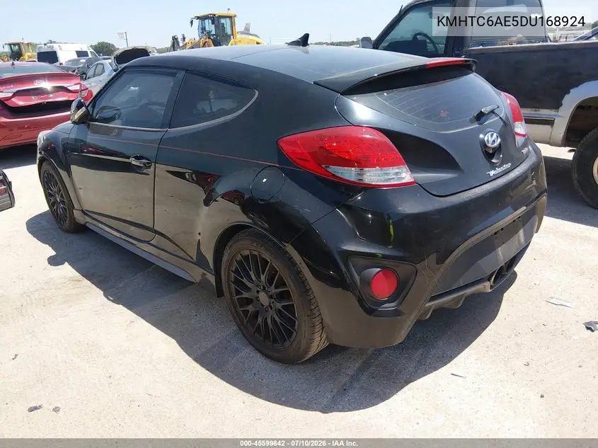 2013 Hyundai Veloster Turbo W/Black VIN: KMHTC6AE5DU168924 Lot: 45599842