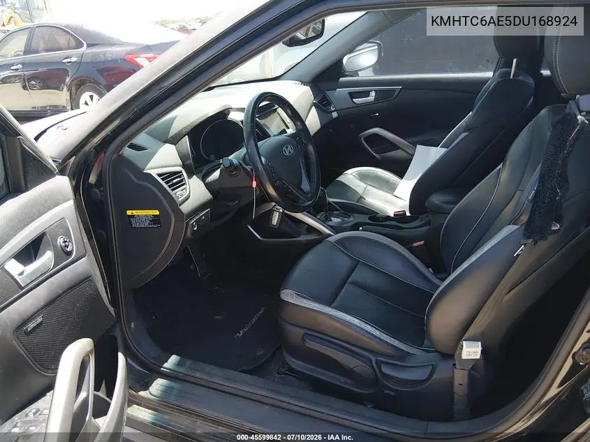 2013 Hyundai Veloster Turbo W/Black VIN: KMHTC6AE5DU168924 Lot: 45599842