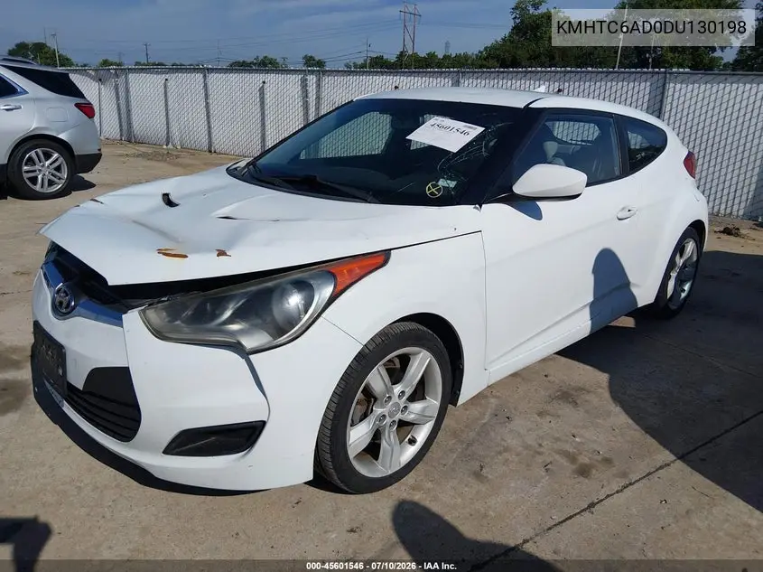 2013 Hyundai Veloster Base W/Gray VIN: KMHTC6AD0DU130198 Lot: 45601546