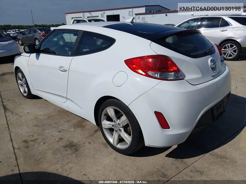 2013 Hyundai Veloster Base W/Gray VIN: KMHTC6AD0DU130198 Lot: 45601546