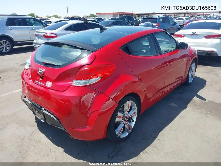 2013 Hyundai Veloster Base W/Gray VIN: KMHTC6AD3DU165608 Lot: 45602035