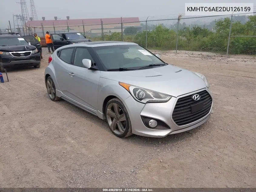 2013 Hyundai Veloster Turbo W/Blue VIN: KMHTC6AE2DU126159 Lot: 45625018
