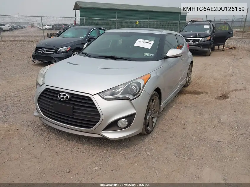 2013 Hyundai Veloster Turbo W/Blue VIN: KMHTC6AE2DU126159 Lot: 45625018