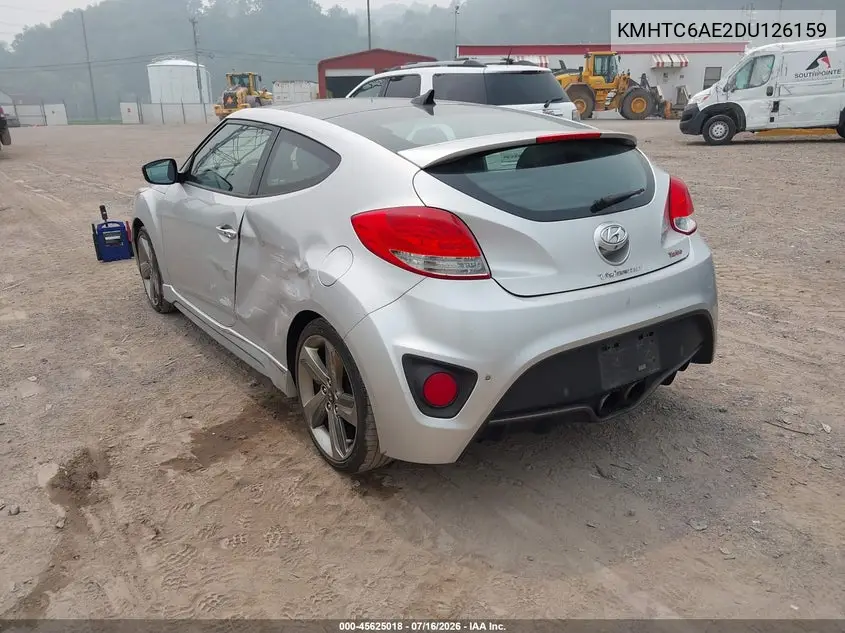 2013 Hyundai Veloster Turbo W/Blue VIN: KMHTC6AE2DU126159 Lot: 45625018