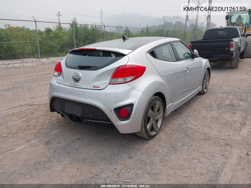 2013 Hyundai Veloster Turbo W/Blue VIN: KMHTC6AE2DU126159 Lot: 45625018