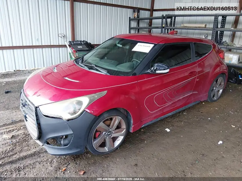 2013 Hyundai Veloster Turbo W/Black VIN: KMHTC6AEXDU160513 Lot: 45636660