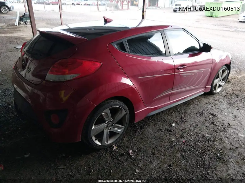 2013 Hyundai Veloster Turbo W/Black VIN: KMHTC6AEXDU160513 Lot: 45636660