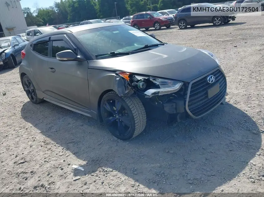 2013 Hyundai Veloster Turbo W/Blue VIN: KMHTC6AE3DU172504 Lot: 45659491