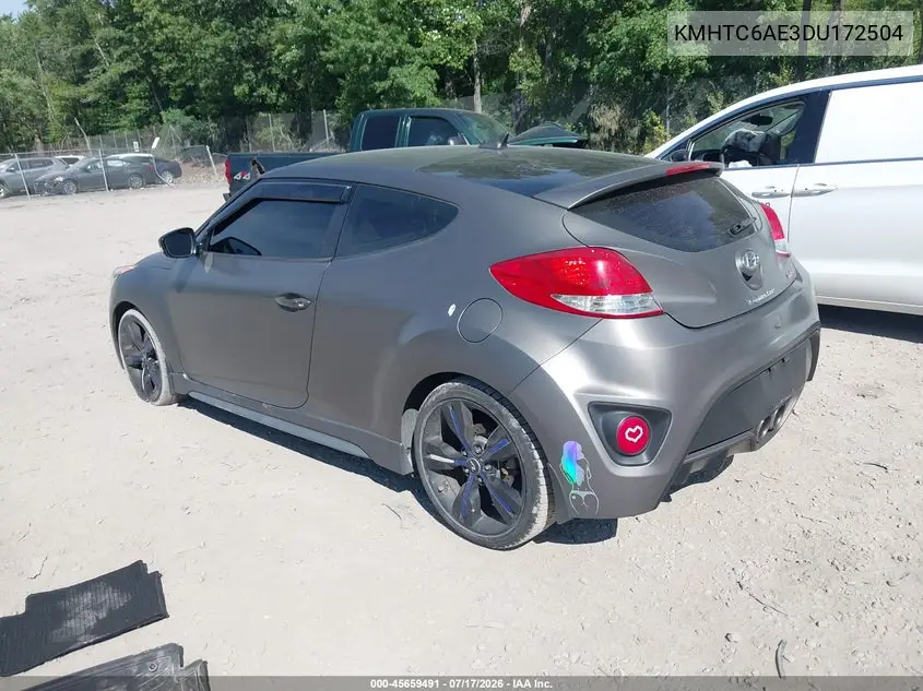 2013 Hyundai Veloster Turbo W/Blue VIN: KMHTC6AE3DU172504 Lot: 45659491