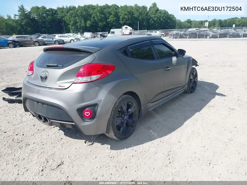 2013 Hyundai Veloster Turbo W/Blue VIN: KMHTC6AE3DU172504 Lot: 45659491