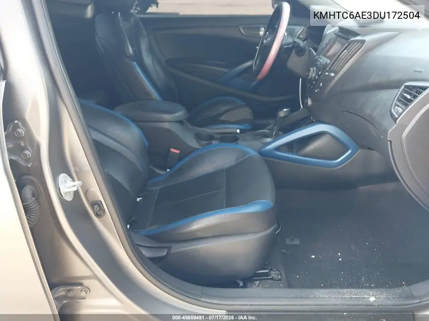 2013 Hyundai Veloster Turbo W/Blue VIN: KMHTC6AE3DU172504 Lot: 45659491