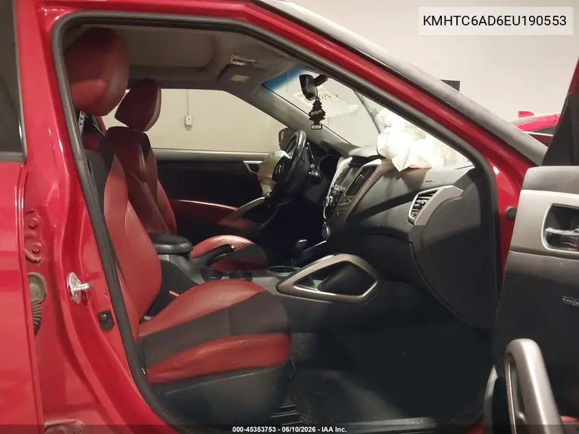 2014 Hyundai Veloster Base W/Red VIN: KMHTC6AD6EU190553 Lot: 45353753