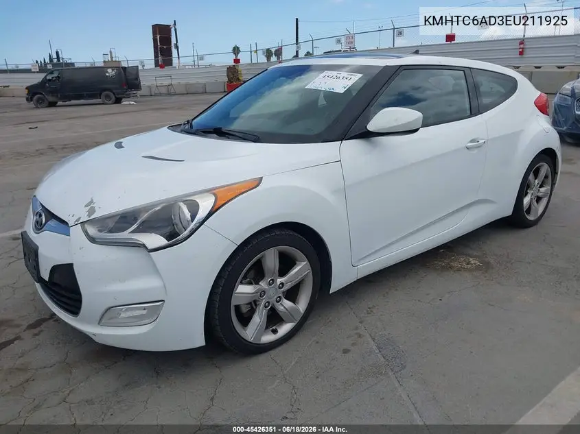 2014 Hyundai Veloster Base W/Black VIN: KMHTC6AD3EU211925 Lot: 45426351