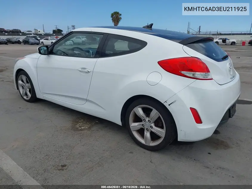 2014 Hyundai Veloster Base W/Black VIN: KMHTC6AD3EU211925 Lot: 45426351