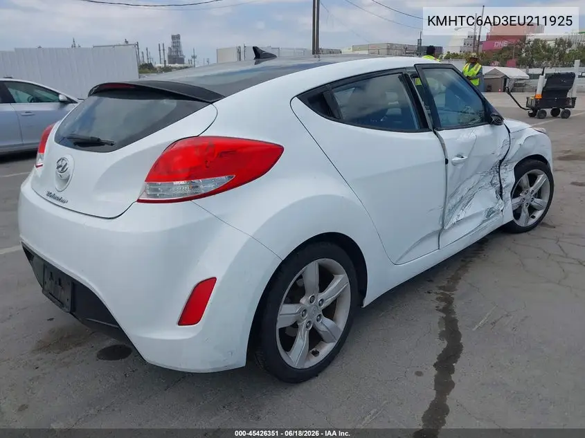 2014 Hyundai Veloster Base W/Black VIN: KMHTC6AD3EU211925 Lot: 45426351