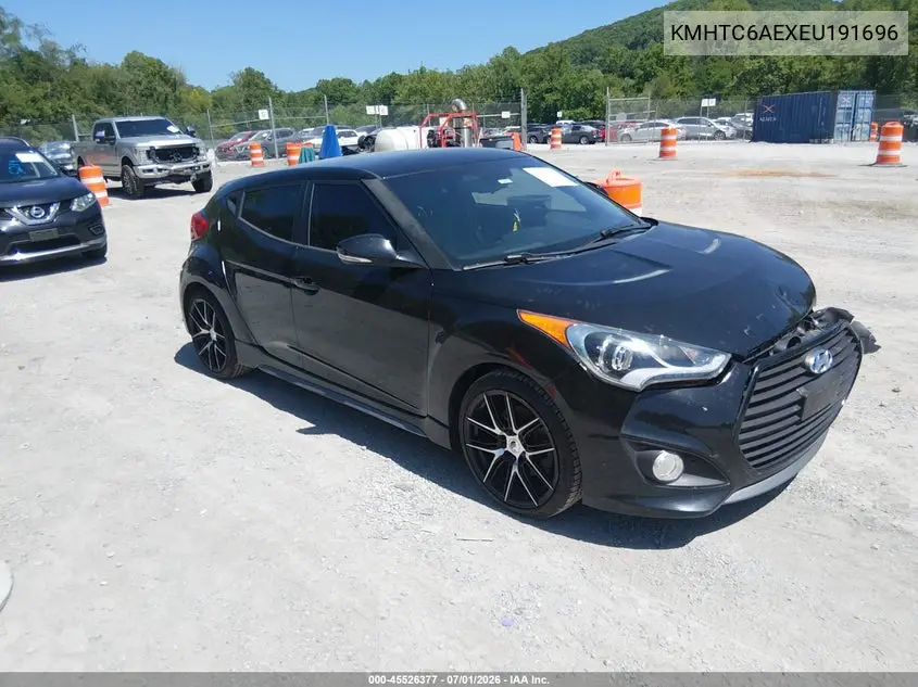 2014 Hyundai Veloster Turbo W/Black VIN: KMHTC6AEXEU191696 Lot: 45526377
