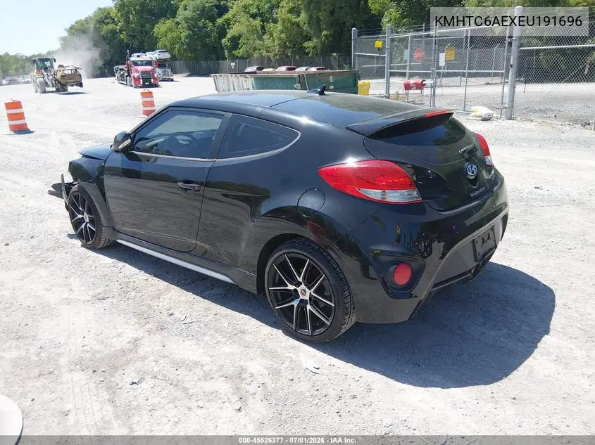 2014 Hyundai Veloster Turbo W/Black VIN: KMHTC6AEXEU191696 Lot: 45526377