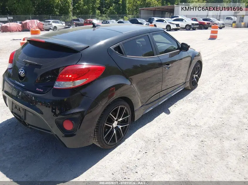 2014 Hyundai Veloster Turbo W/Black VIN: KMHTC6AEXEU191696 Lot: 45526377