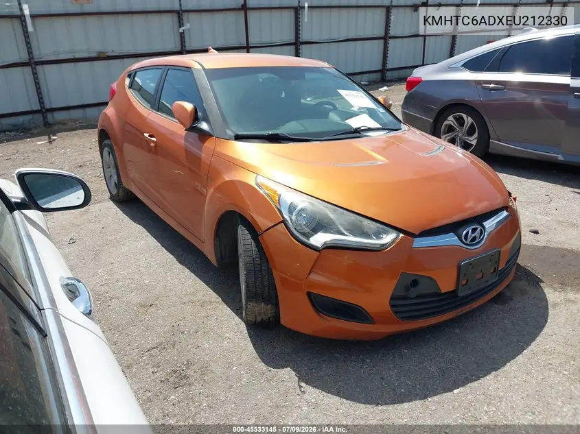 2014 Hyundai Veloster Base W/Black VIN: KMHTC6ADXEU212330 Lot: 45533145