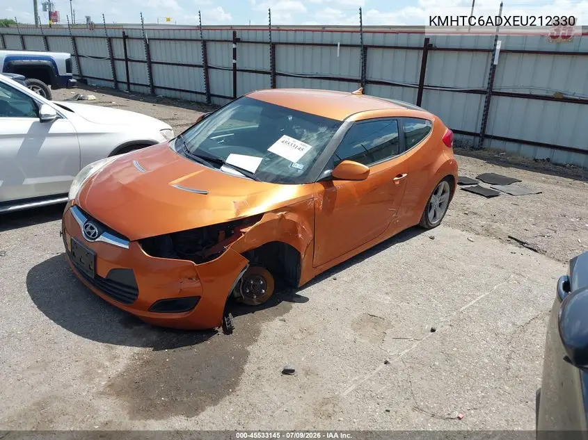 2014 Hyundai Veloster Base W/Black VIN: KMHTC6ADXEU212330 Lot: 45533145