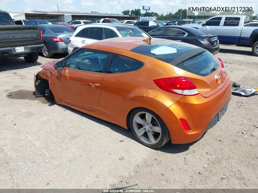 2014 Hyundai Veloster Base W/Black VIN: KMHTC6ADXEU212330 Lot: 45533145